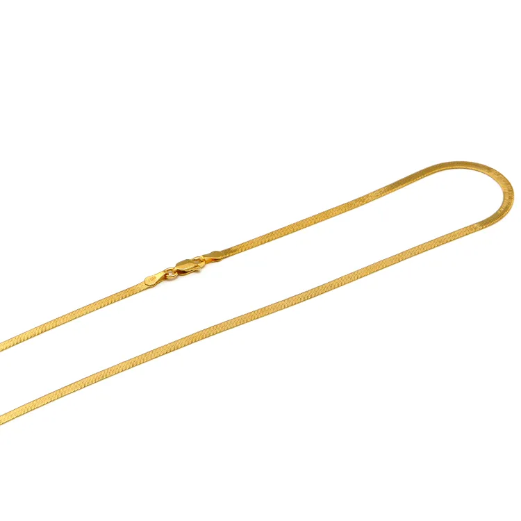 Real Gold Omega Snake Herringbone Belt Chain Necklace 0707 (40 C.M) CH1227