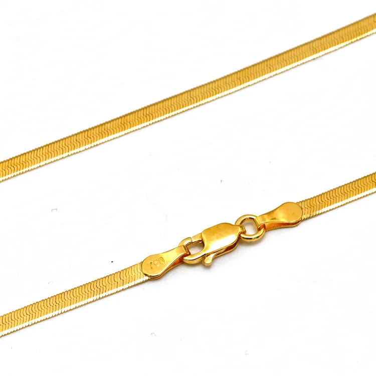 Real Gold Omega Snake Herringbone Belt Chain Necklace 0707 (40 C.M) CH1227