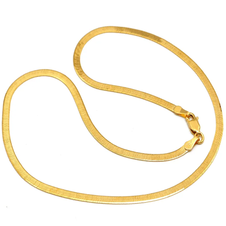 Real Gold Omega Snake Herringbone Belt Chain Necklace 0707 (40 C.M) CH1227