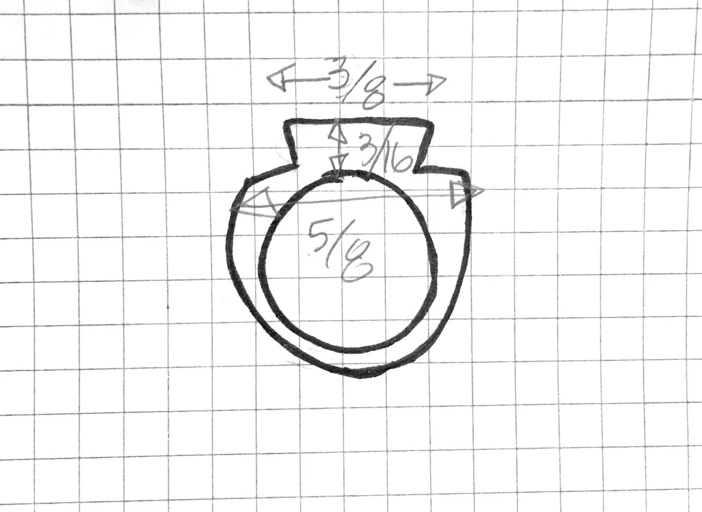 ring / signet ring NOTCHED