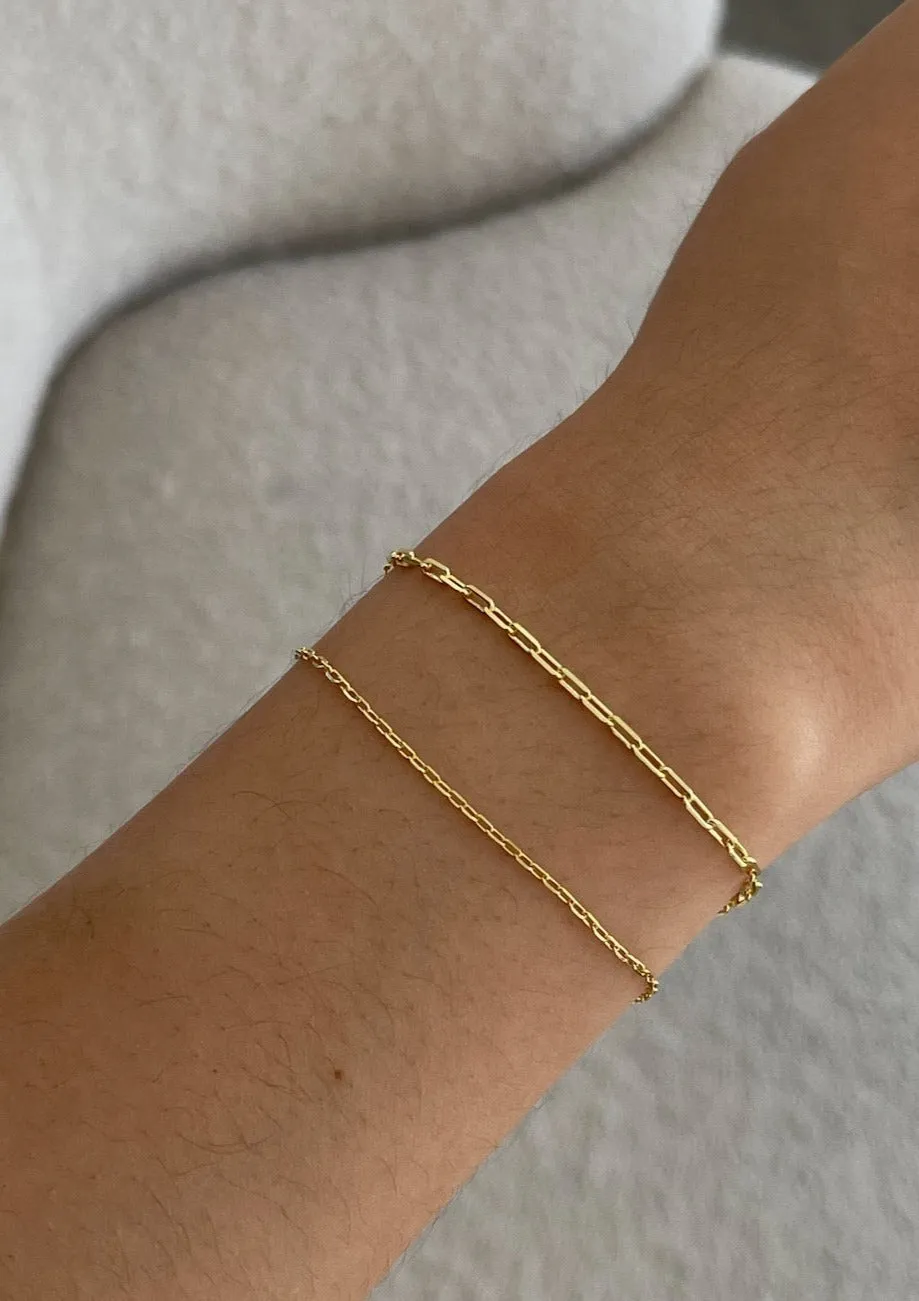Rolo & Micro Link Chain Bracelet Stack