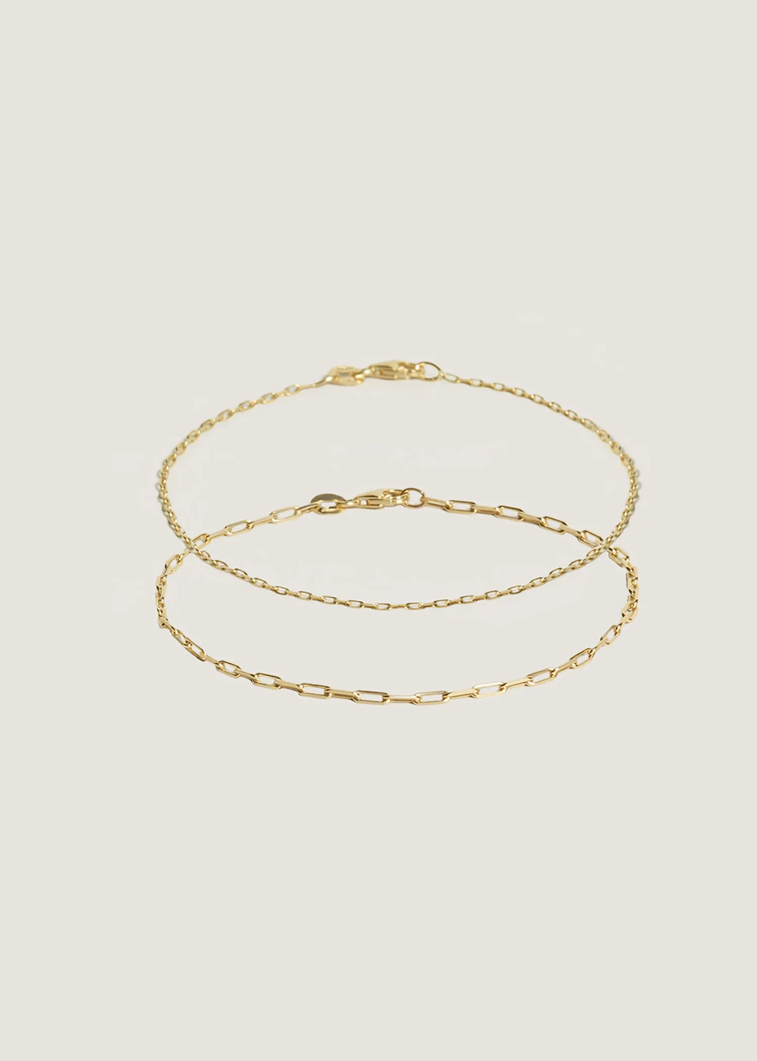 Rolo & Micro Link Chain Bracelet Stack