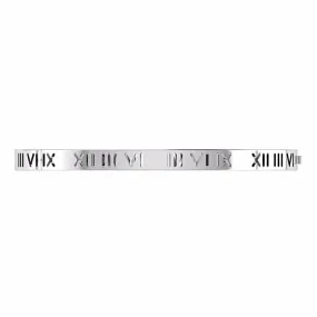 Roman Numerals Bangle Bracelet 14K Gold Plated 925 Sterling Silver