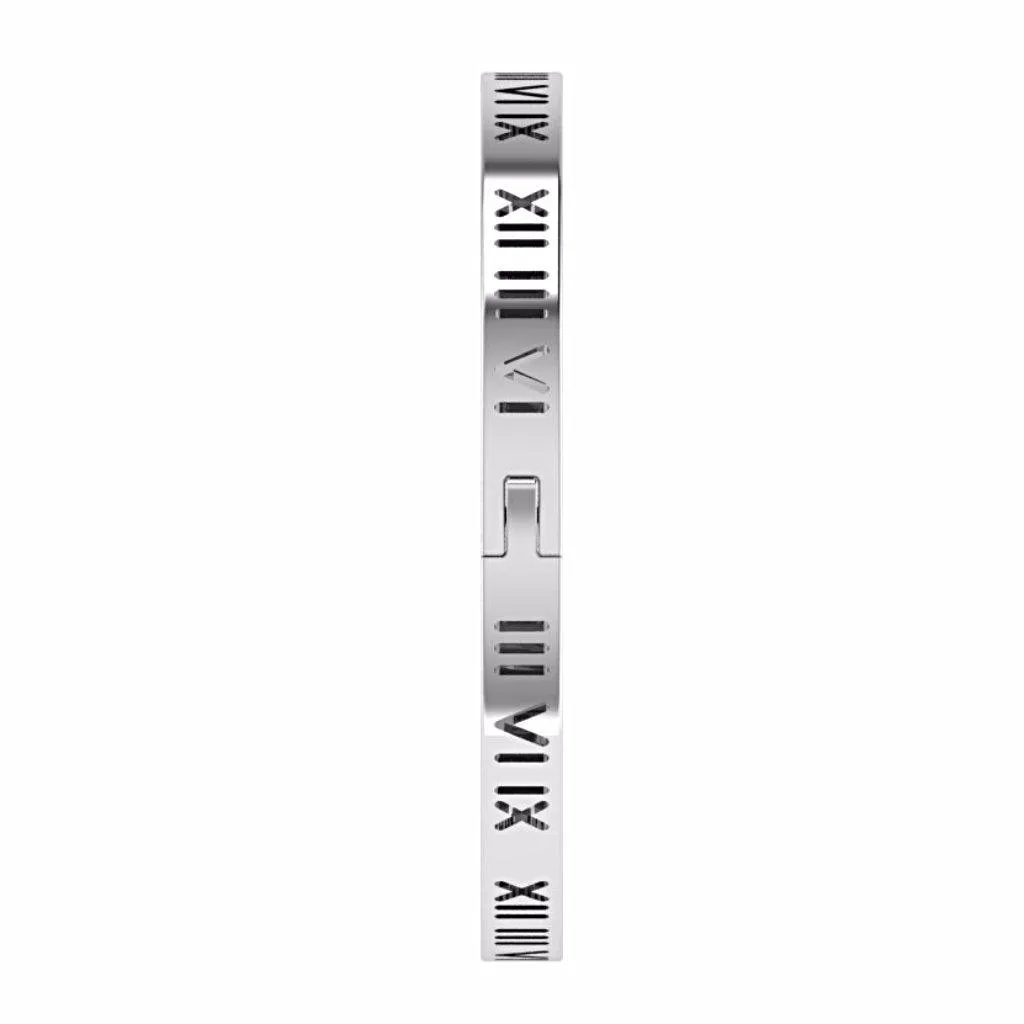 Roman Numerals Bangle Bracelet 14K Gold Plated 925 Sterling Silver
