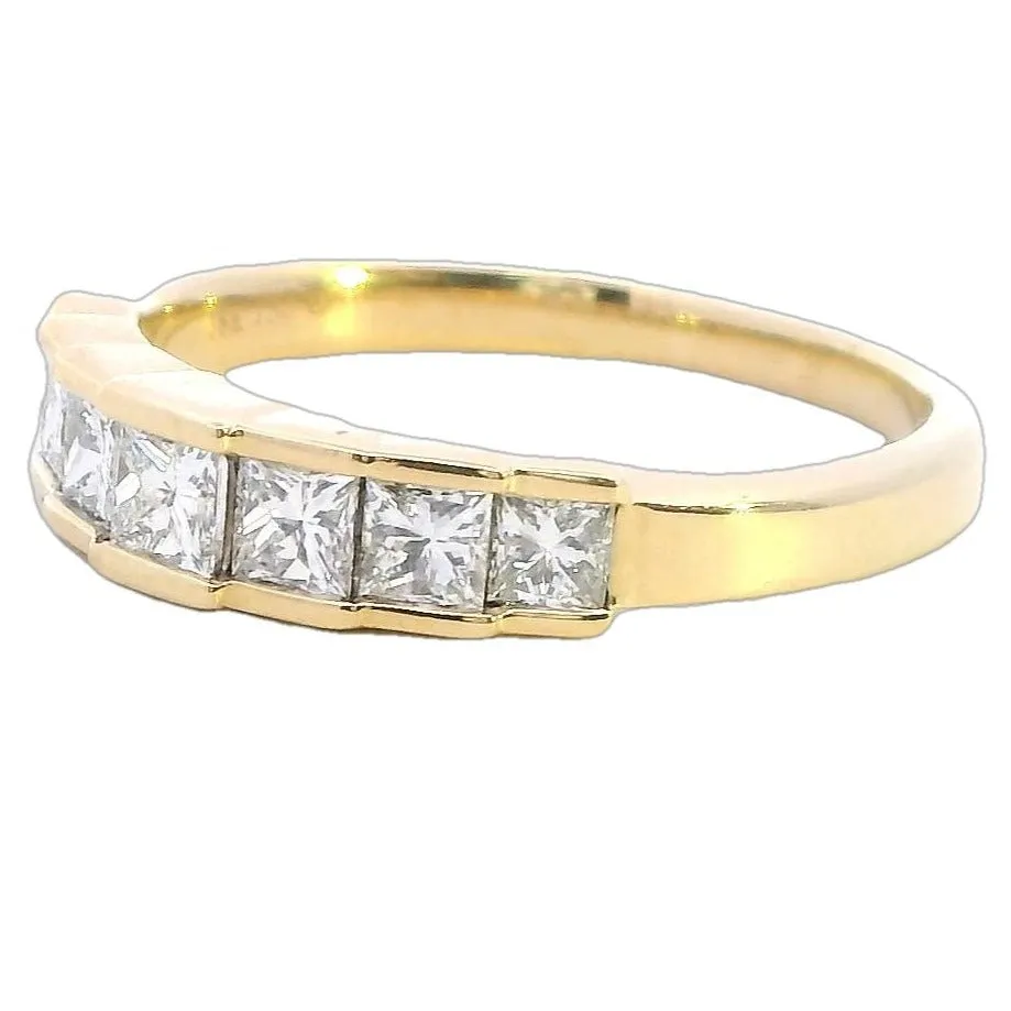 Romantic Princess Cut Diamond Ring in 18ct Yellow Gold - Valentine's Day Gift
