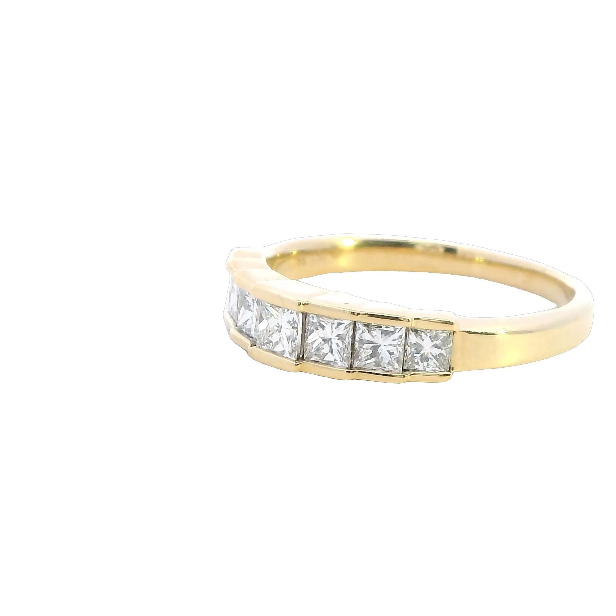 Romantic Princess Cut Diamond Ring in 18ct Yellow Gold - Valentine's Day Gift