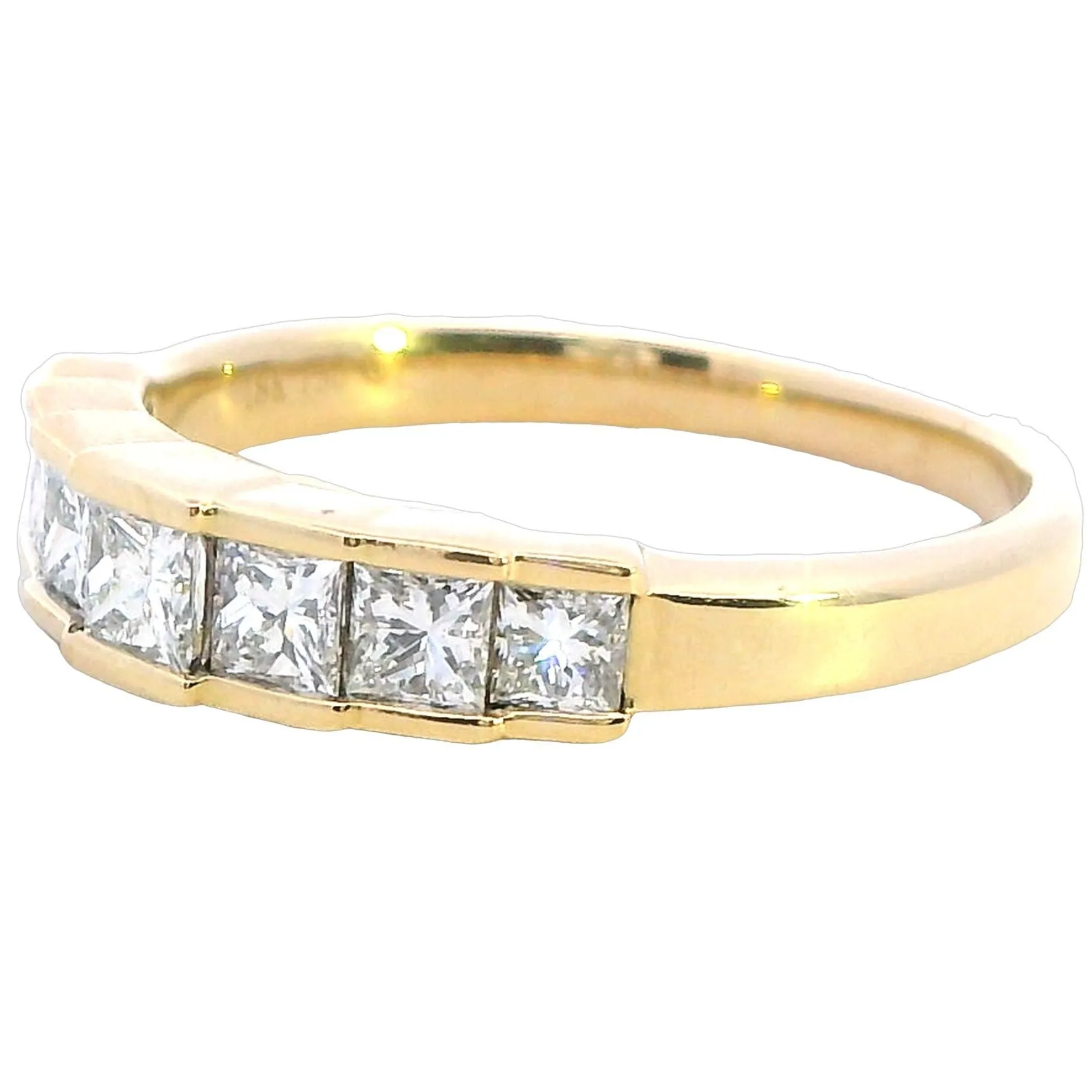 Romantic Princess Cut Diamond Ring in 18ct Yellow Gold - Valentine's Day Gift