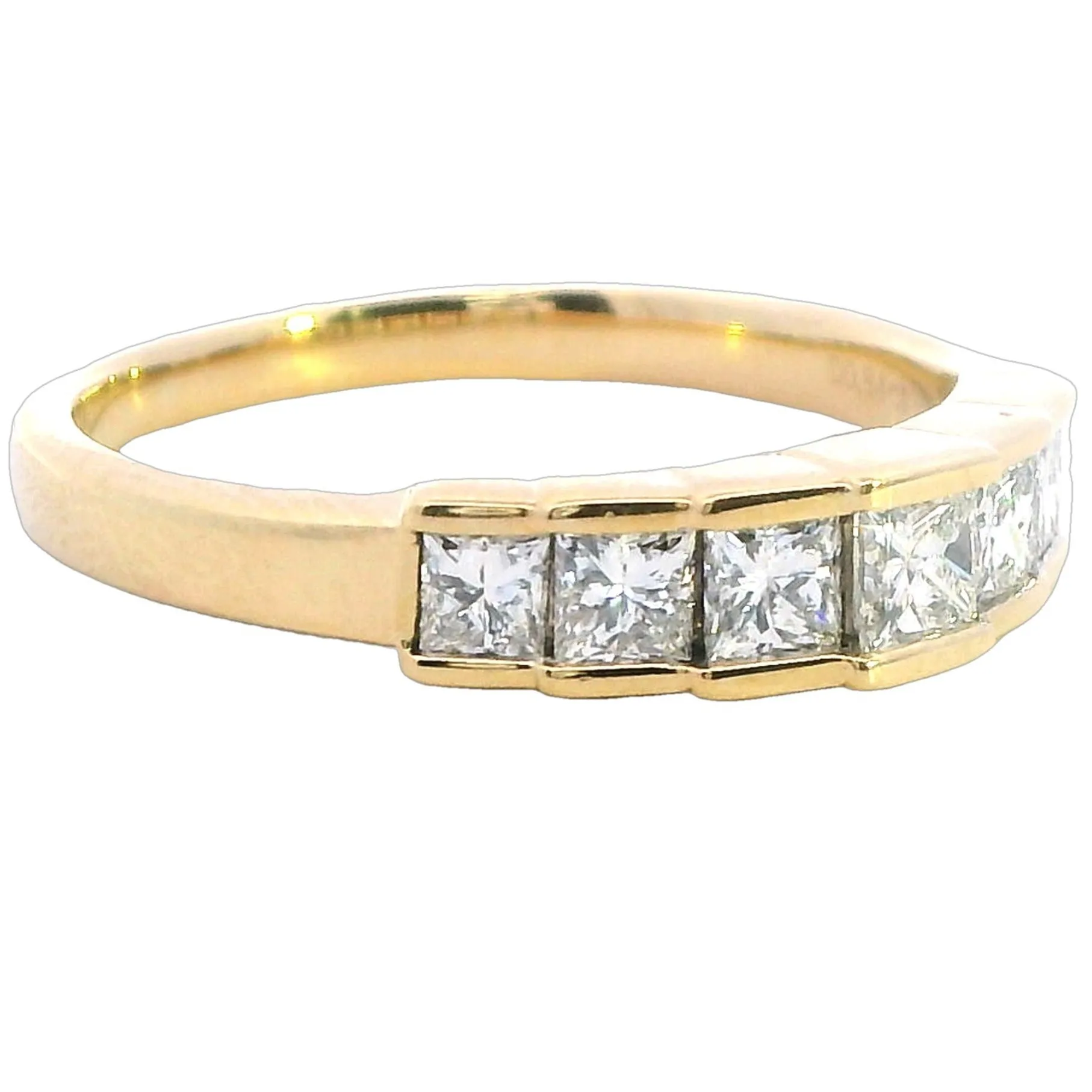 Romantic Princess Cut Diamond Ring in 18ct Yellow Gold - Valentine's Day Gift