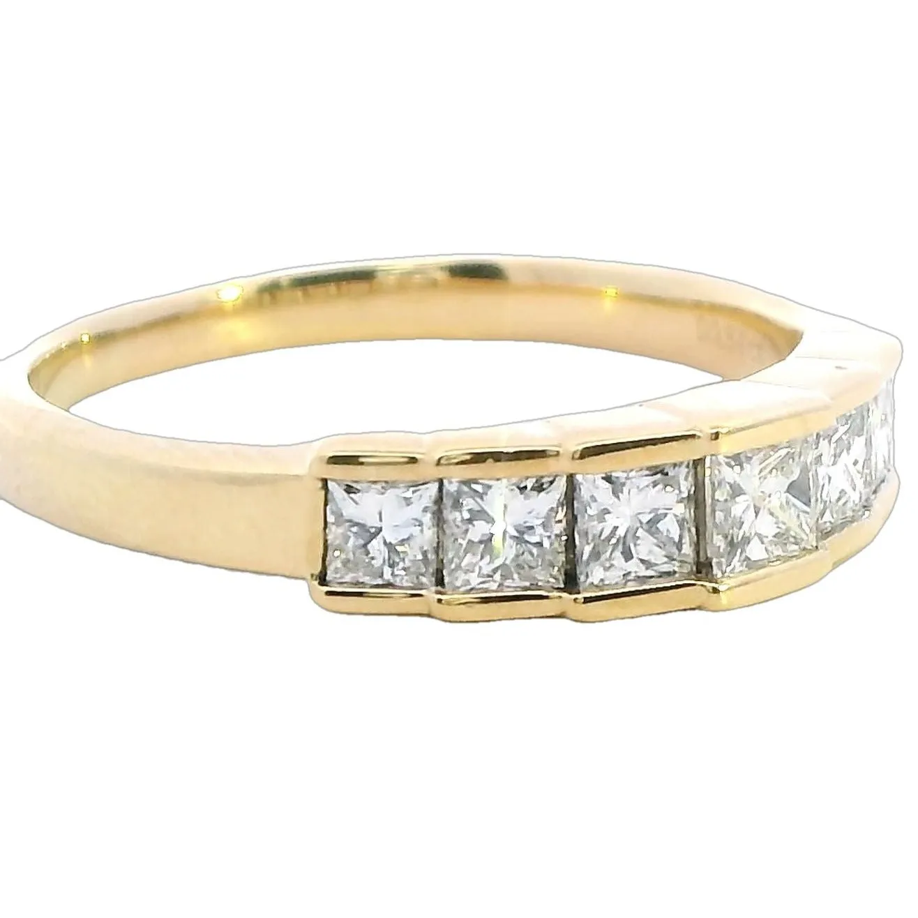 Romantic Princess Cut Diamond Ring in 18ct Yellow Gold - Valentine's Day Gift