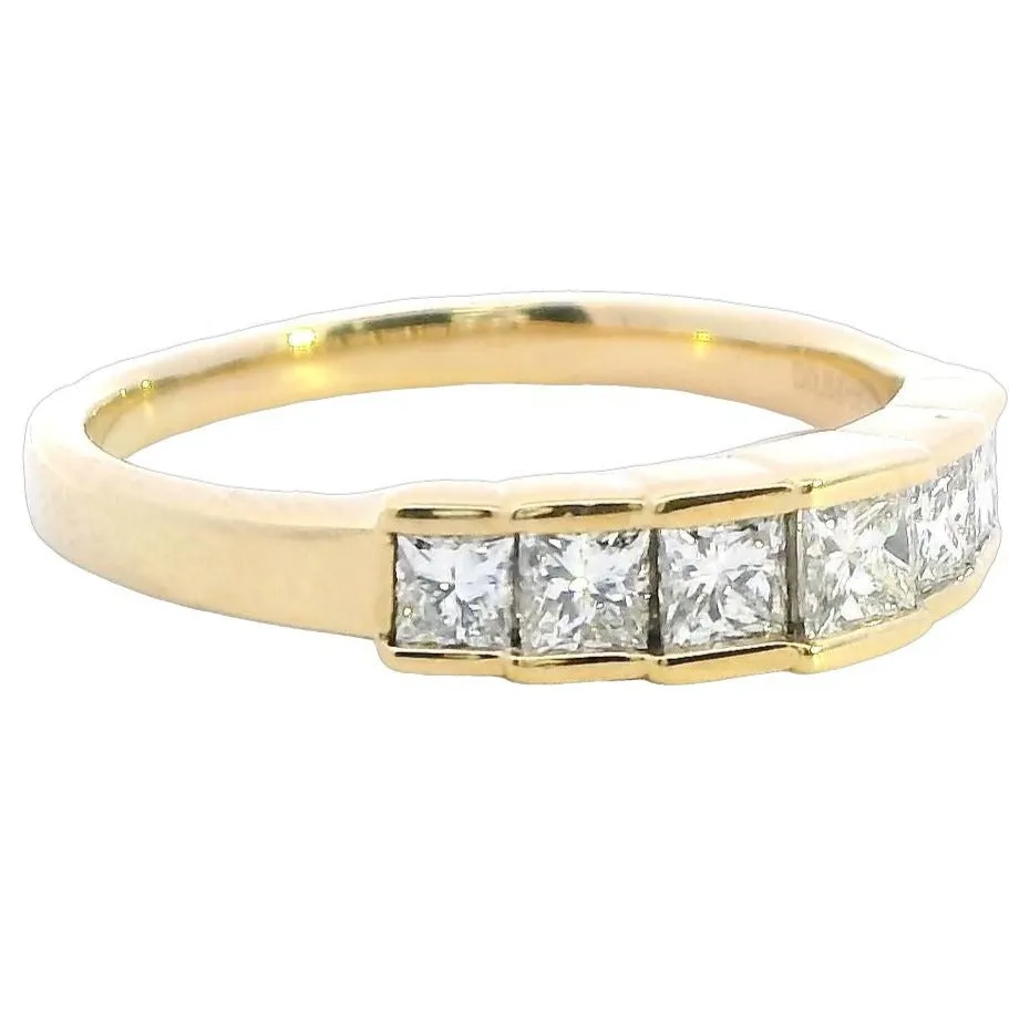 Romantic Princess Cut Diamond Ring in 18ct Yellow Gold - Valentine's Day Gift