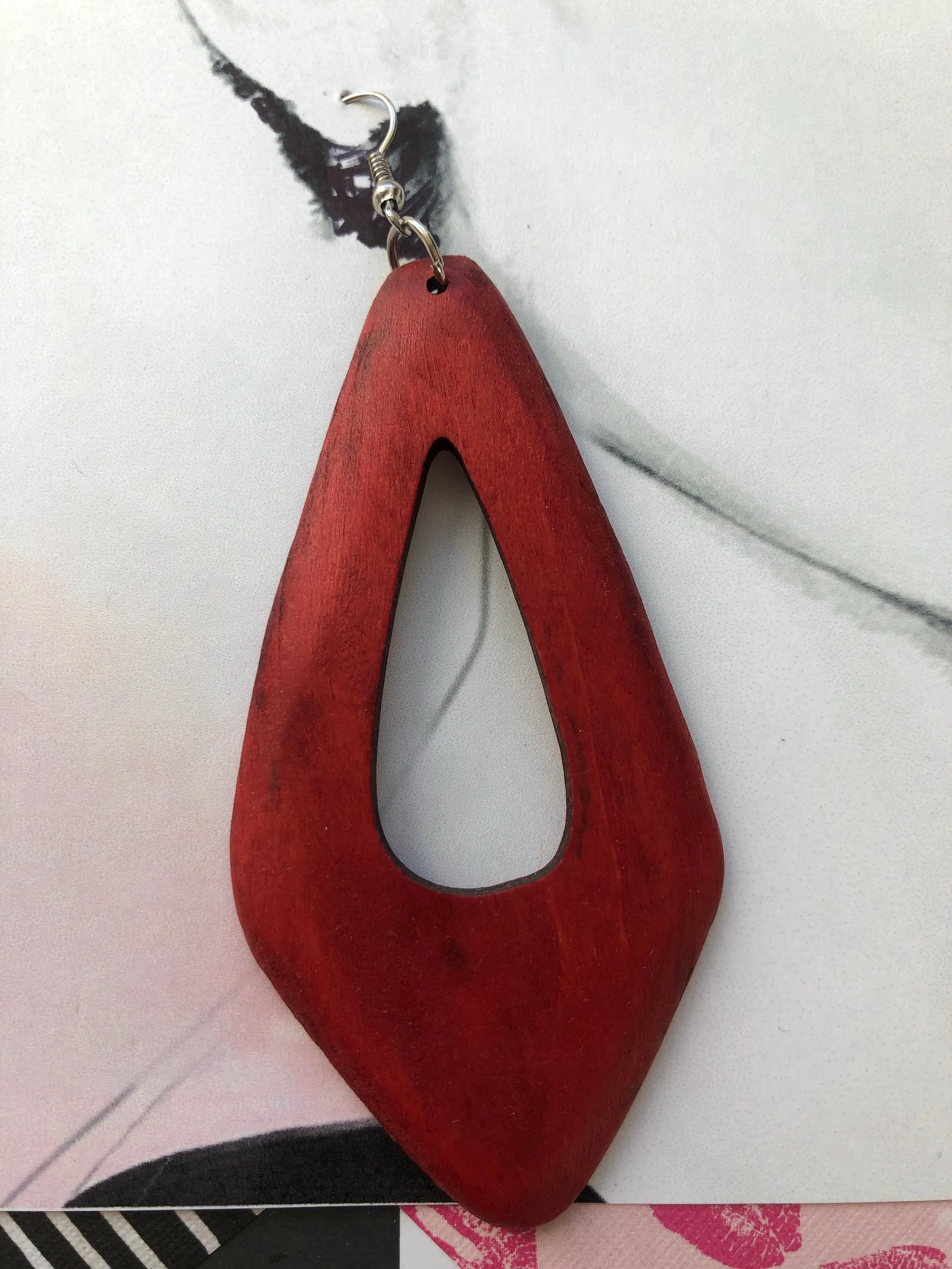 Rounders Diamond Wooden Earrings- 8 Colors