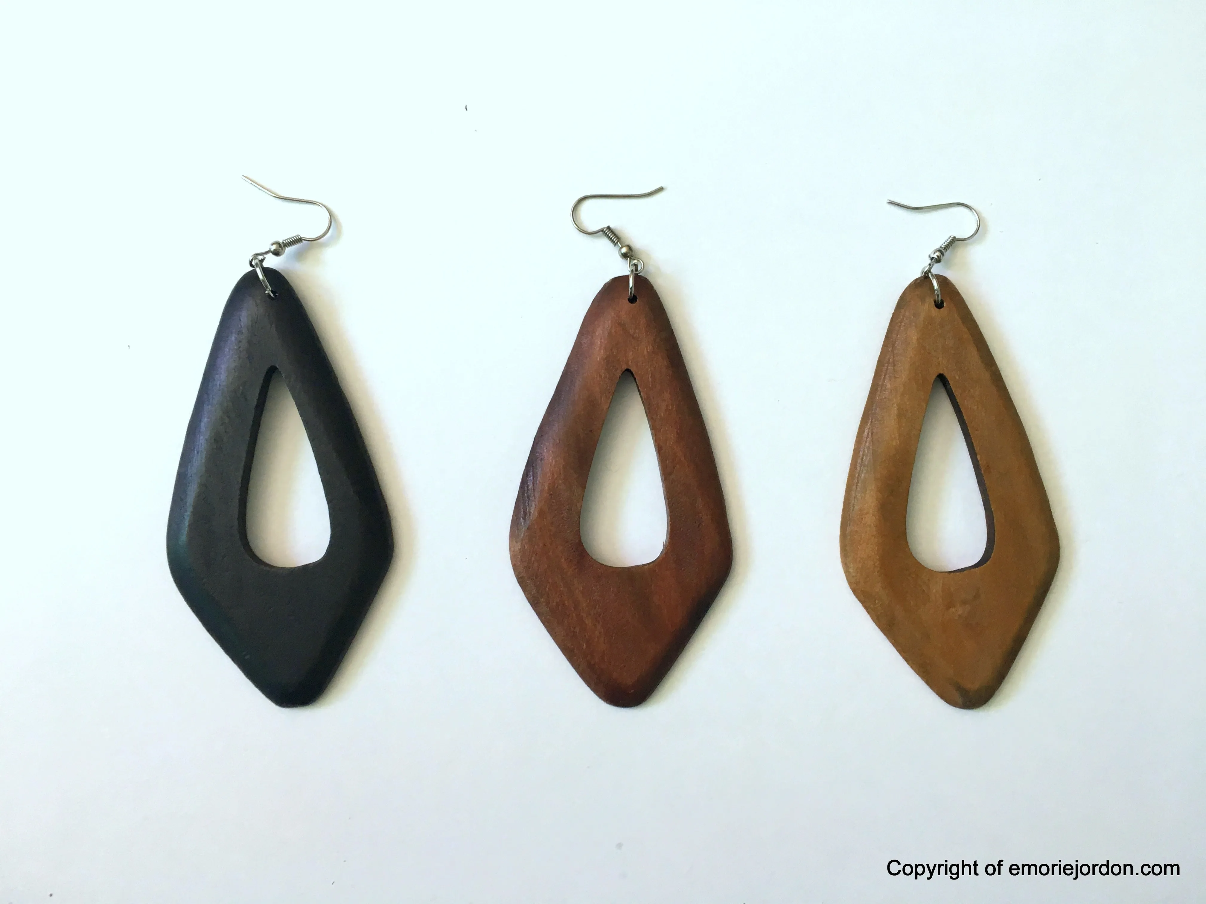 Rounders Diamond Wooden Earrings- 8 Colors