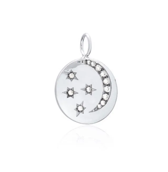 Sarah stretton Moon and Star Charm in Silver
