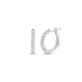 Shared Prong Diamond Huggie Earrings