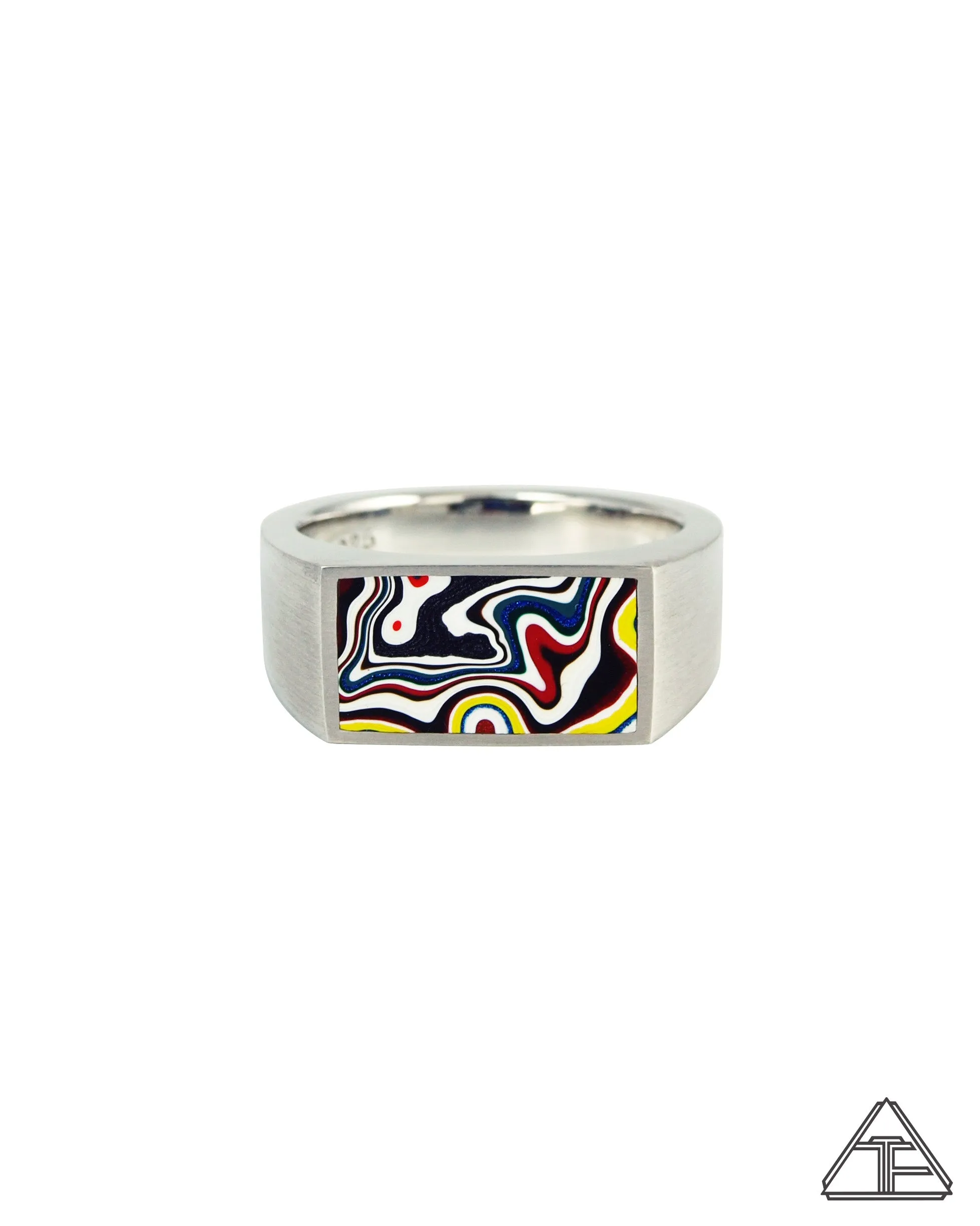 Signet Ring: Fordite Inlay Size 10