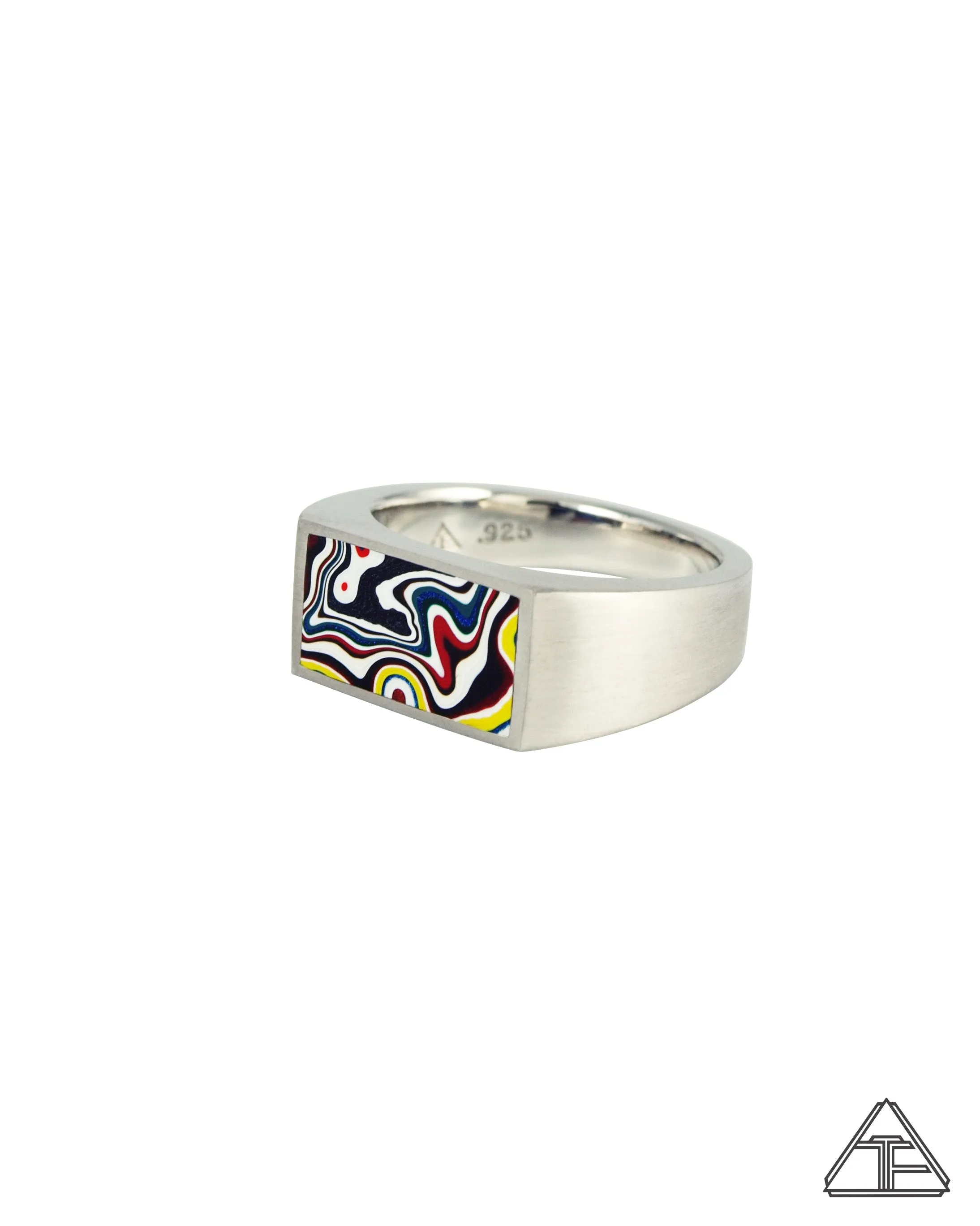 Signet Ring: Fordite Inlay Size 10
