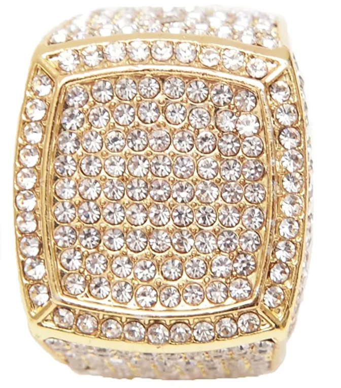 Silver Color Watch Plug Necklace Cuban Link Bracelet Simulated Diamond Tennis Chain Bundle Watch Hip Hop Ring Set Bling