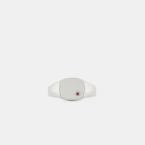 Silver Garnet Birthstone Ring