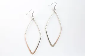 Silver Large Diamond Earrings