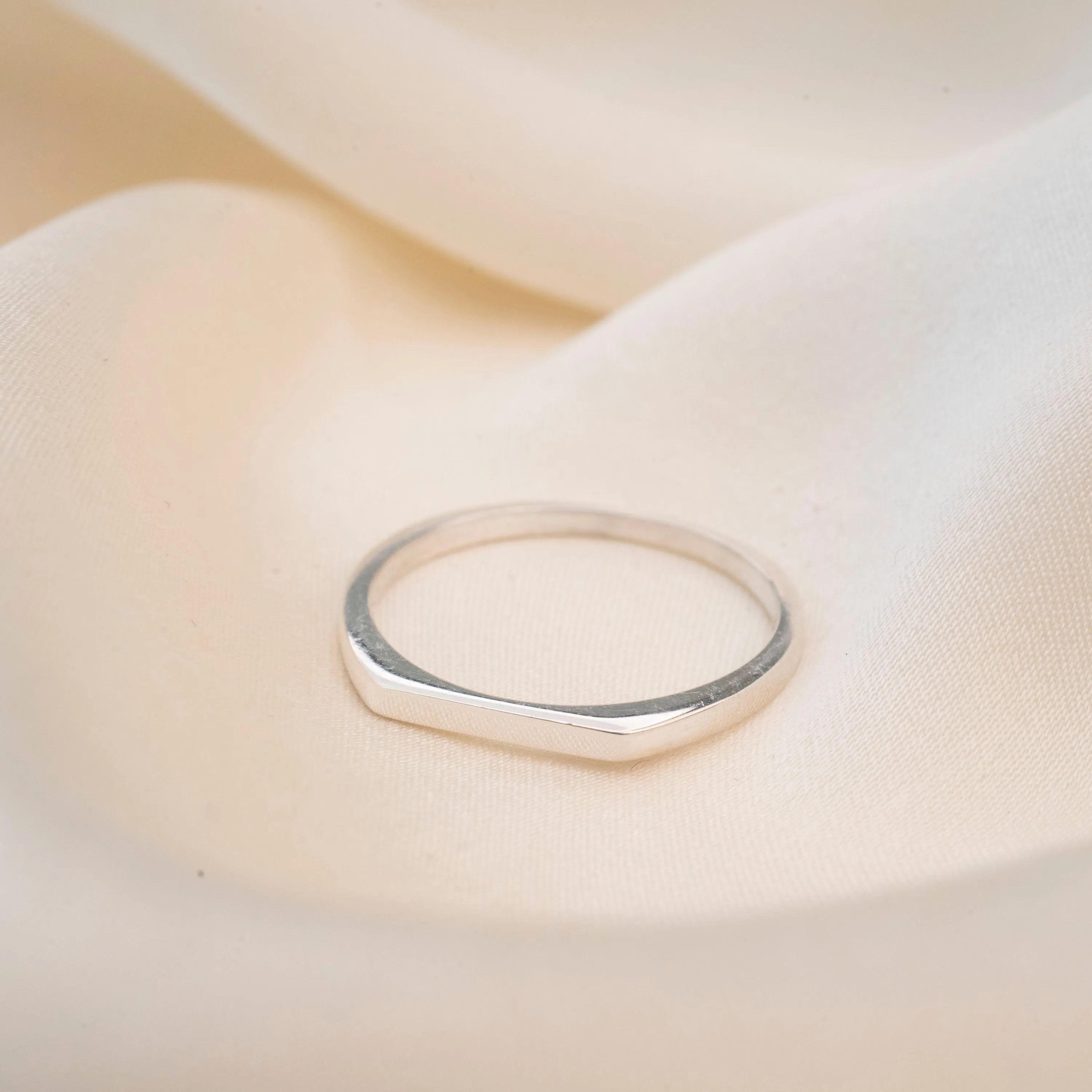 Silver Thin Signet Ring