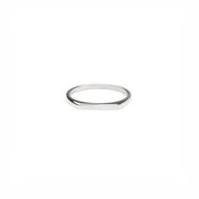 Silver Thin Signet Ring
