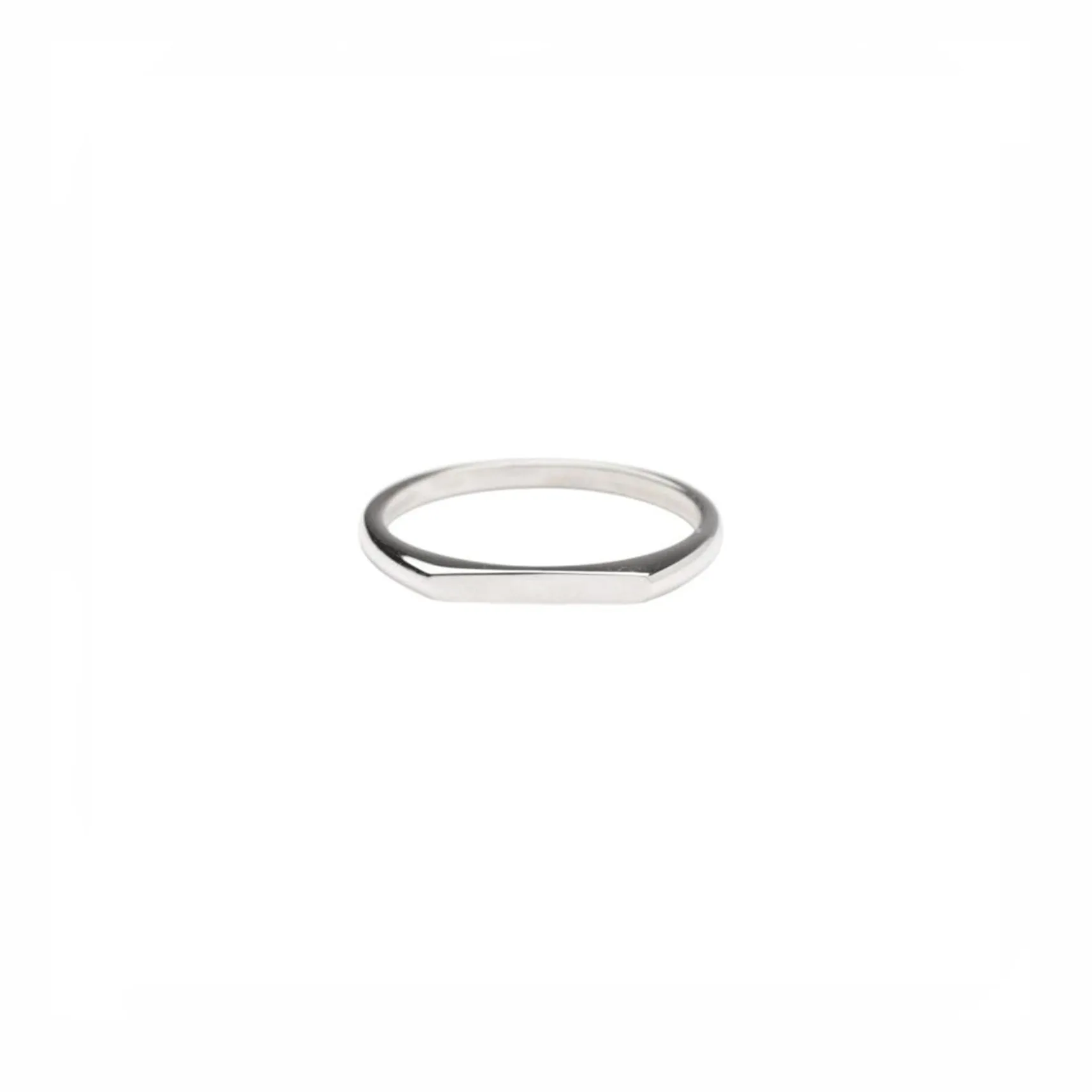 Silver Thin Signet Ring