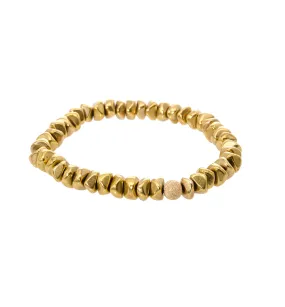 Sisco   Berluti Beaded Bracelet - Metal Nuggets with Gold Stardust Accent