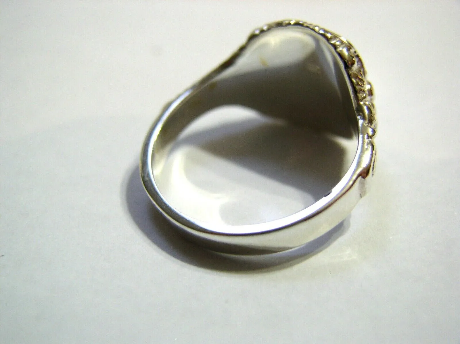 Size W Genuine Solid Sterling Silver Square Engraved Signet Ring   Engraving