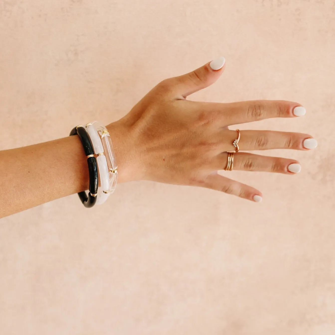 Skinny Acrylic Bamboo Bracelet: Clear