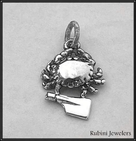 Small Crab with Mini Rowing Blade Charm/Pendant