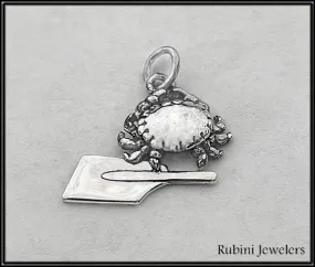 Small Crab with Mini Rowing Blade Charm/Pendant