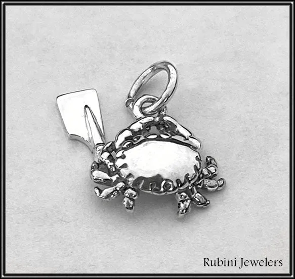 Small Crab with Mini Rowing Blade Charm/Pendant