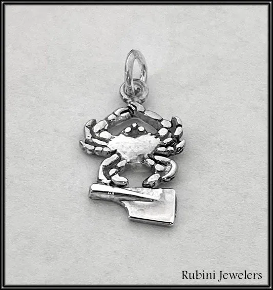 Small Crab with Mini Rowing Blade Charm/Pendant