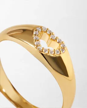 Sophia Heart Pinky Signet Ring