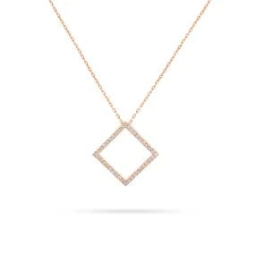 Square Round Diamond Pendant