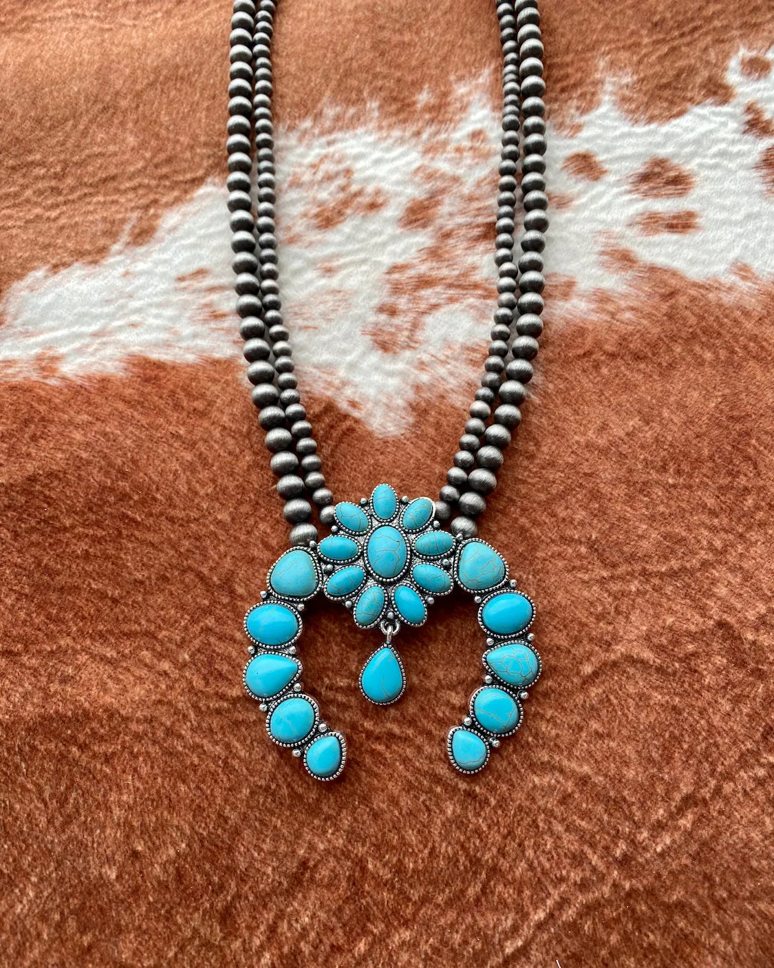 Squash Blossom Pearl Necklace