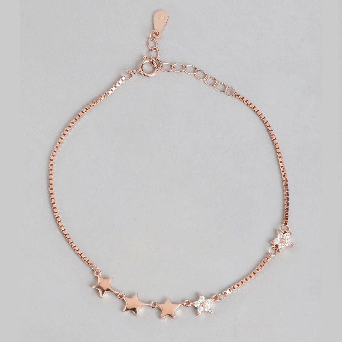 Starlight Splendor Rose Gold-Plated 925 Sterling Silver Bracelet