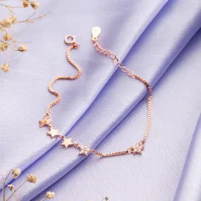 Starlight Splendor Rose Gold-Plated 925 Sterling Silver Bracelet