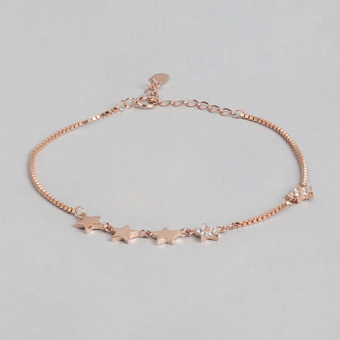 Starlight Splendor Rose Gold-Plated 925 Sterling Silver Bracelet