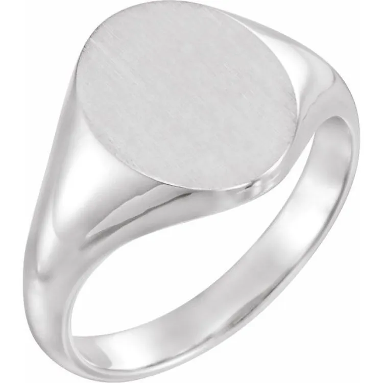 Sterling Silver 10x8 mm Oval Signet Ring