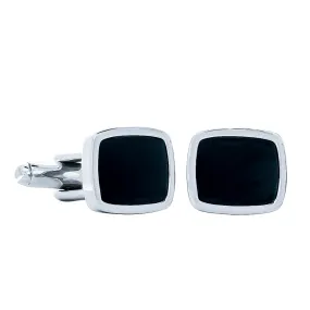 Sterling Silver & Onyx Rectangular Cufflinks