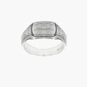 Sterling Silver Mini Signet Ring With Aged Finish