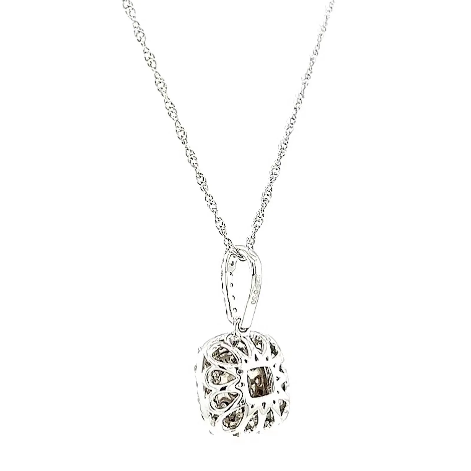 Sterling Silver Round Brilliant Cut 1/2 CARAT tw of Diamonds Pendant