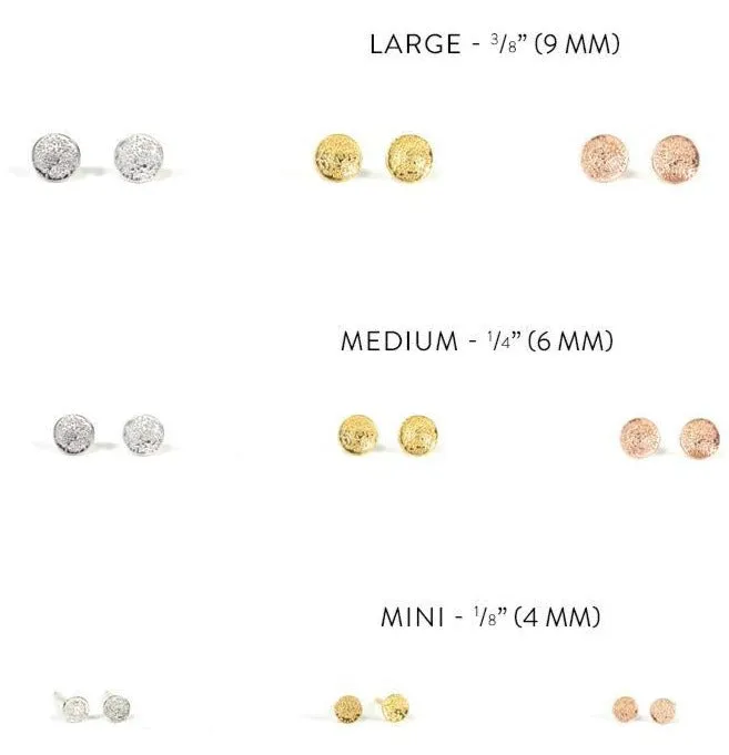 Stud Earrings Circle Dot Diamond Dusted (large)