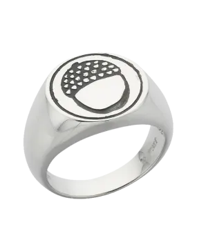 THE HOBBIT - Sterling Silver Oxidised Acorn Signet Ring - WD456G - 751782