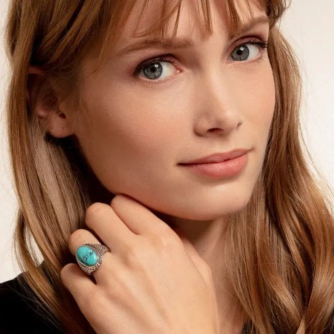 Thomas Sabo Arizona Turquoise Silver Signet Ring TR2241-878-17
