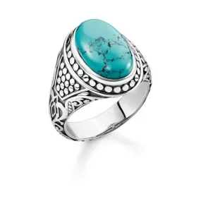 Thomas Sabo Arizona Turquoise Silver Signet Ring TR2241-878-17