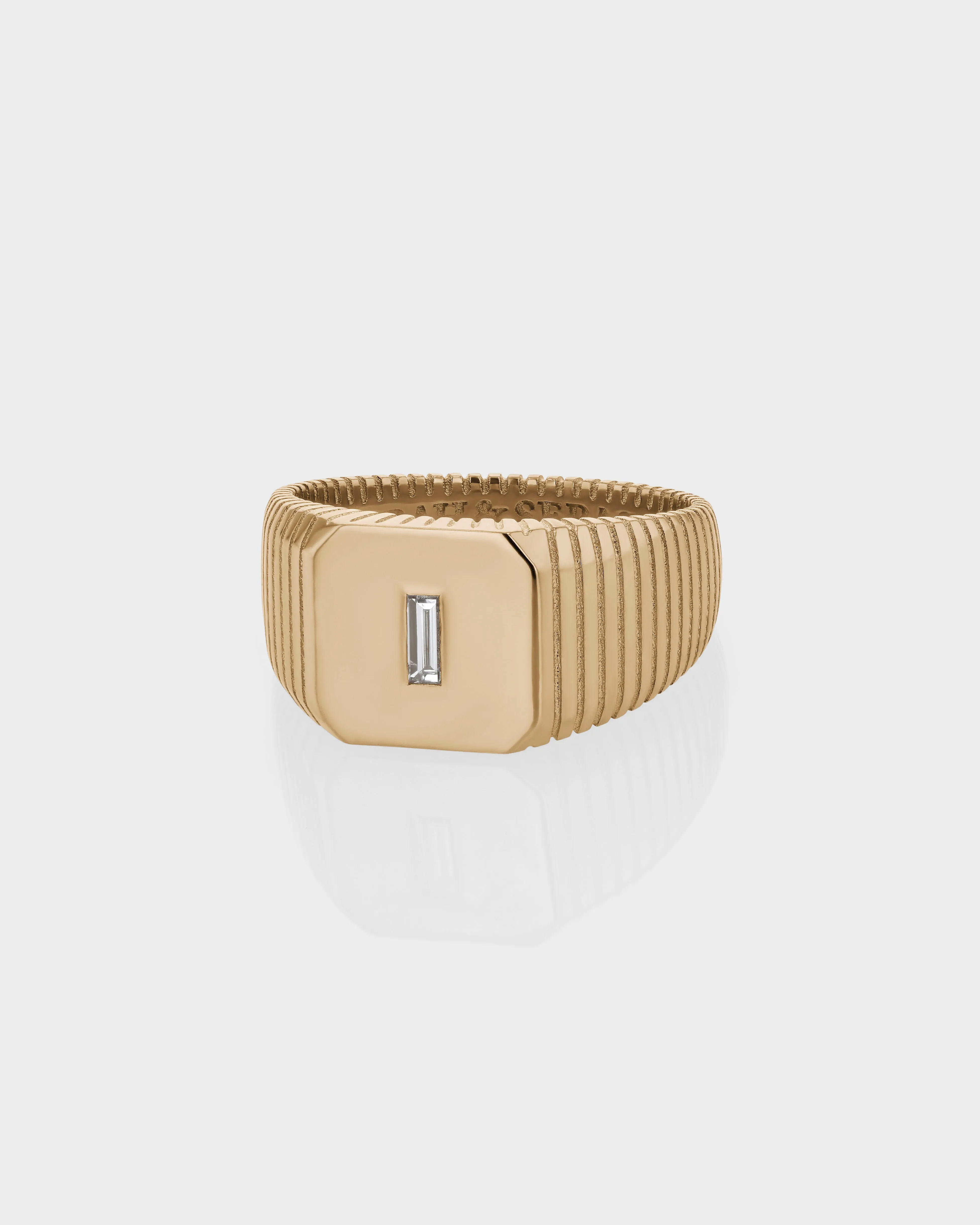 Traction Diamond Signet Ring