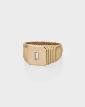 Traction Diamond Signet Ring