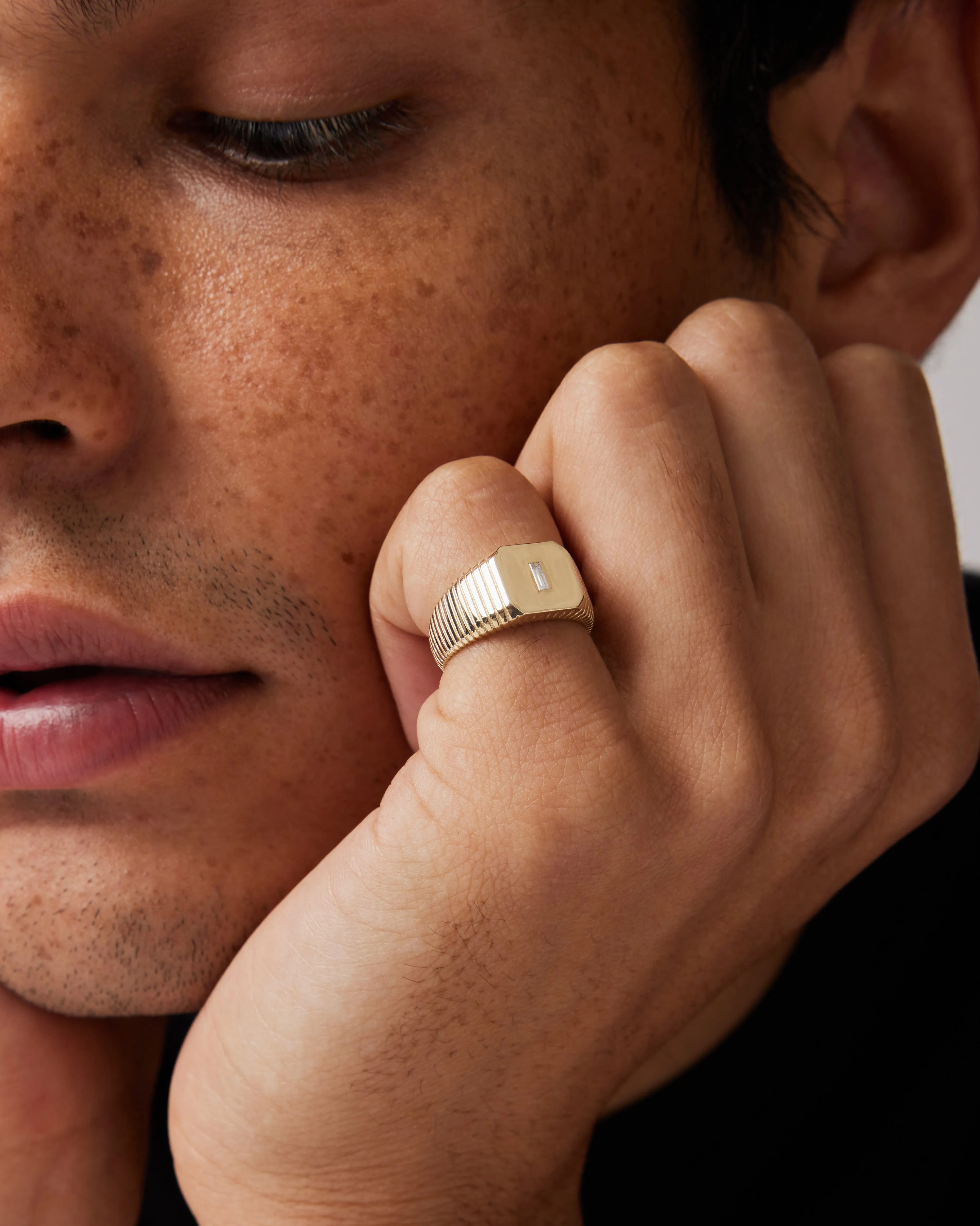 Traction Diamond Signet Ring
